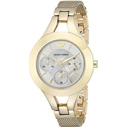 NEW EMPORIO ARMANI TRIPLE CHRONO GOLD TONE MSP$502