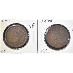 1848 FINE & 53 VF LARGE CENTS