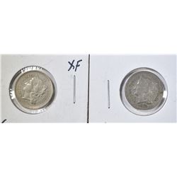 1868 XF & 1874 VF 3-CENT NICKELS
