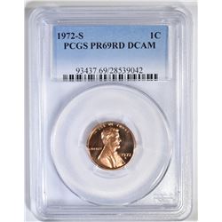1972-S LINCOLN CENT PCGS PR-69 DCAM