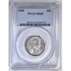 1949 WASHINGTON QUARTER NGC  MS-65