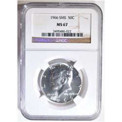 1966 SMS KENNEDY HALF DOLLAR NGC MS-67