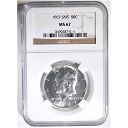1967 SMS KENNEDY HALF DOLLAR NGC MS-67