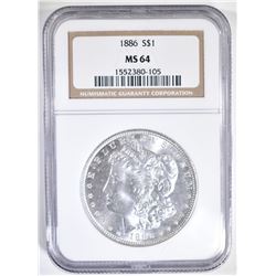 1886 MORGAN DOLLAR NGC MS-64