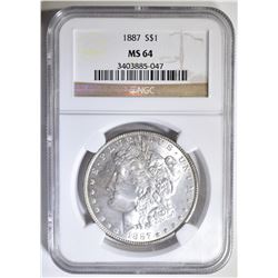 1887 MORGAN DOLLAR NGC MS-64