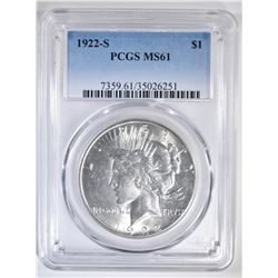 1922-S PEACE DOLLAR PCGS MS-61