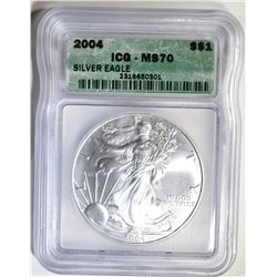 2004 AMERICAN SILVER EAGLE ICG MS-70