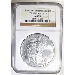 2011-(S) AMER SILVER EAGLE NGC MS-70