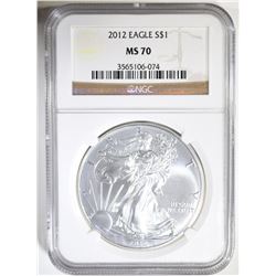 2012 AMERICAN SILVER EAGLE NGC MS-70