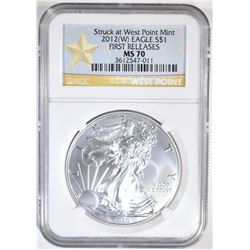2012-(W) SILVER EAGLE NGC MS-70 1st RELEASES
