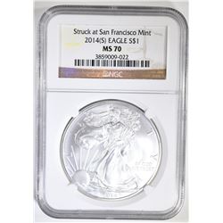 2014-(S) AMERICAN SILVER EAGLE NGC MS-70