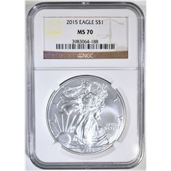 2015 AMERICAN SILVER EAGLE NGC MS-70