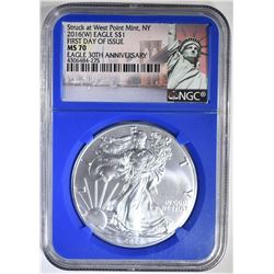 2016-(W) 30th ANNIV ASE NGC MS-70 1st DAY OF ISSUE