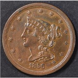 1856 HALF CENT  BU  LIGHT OLD CLEANING