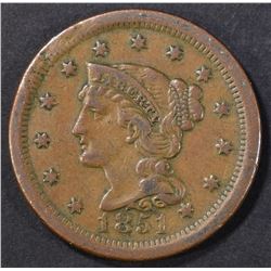 1851 LARGE CENT  XF