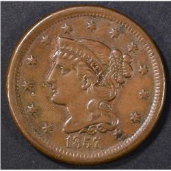 1857 SM DATE LARGE CENT  AU