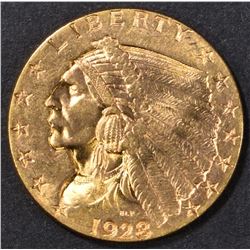 1928 $2.5 GOLD INDIAN  GEM BU