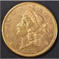 1875-CC $20 GOLD LIBERTY  BU  LIGHT OLD CLEANING