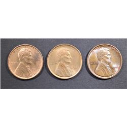 3 1909 VDB LINCOLN CENTS  CH BU