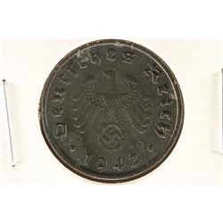 1942-F GERMAN 10 PFENNIGS WITH SWASTIKA