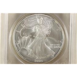 2005 AMERICAN SILVER EAGLE PCGS MS69 1ST STRIKE