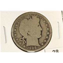 1908 BARBER HALF DOLLAR