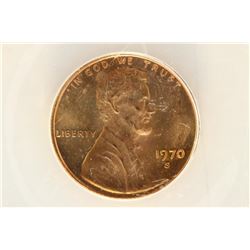 1970-S LARGE DATE LINCOLN CENT ANACS MS64 RED