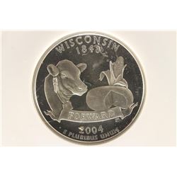 2004-S WISCONSIN SILVER QUARTER NGC PF68 ULTRA CAM