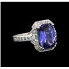 14KT White Gold 5.42 ctw Tanzanite and Diamond Ring