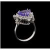 Image 4 : 14KT White Gold 3.67 ctw Tanzanite and Diamond Ring