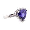 Image 2 : 5.16 ctw Tanzanite and Diamond Ring - Platinum