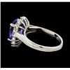 Image 3 : 3.84 ctw Tanzanite and Diamond Ring - 14KT White Gold