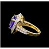 Image 3 : 14KT Yellow Gold 4.96 ctw Tanzanite and Diamond Ring