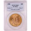 Image 1 : 1908 NO MOTTO $20 St. Gaudens Double Eagle Gold Coin PCGS MS65