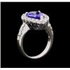 Image 4 : 3.10 ctw Tanzanite and Diamond Ring - 14KT White Gold