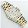 Image 3 : Rolex Mens 2 Tone MOP Sapphire Diamond Channel Set Datejust Wristwatch