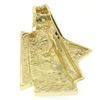 Image 7 : 14k Yellow Gold 2 Inlaid Freeform Geometric Blue & Green Boulder Opal Pendant