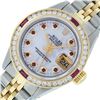 Image 2 : Rolex Ladies 2 Tone MOP Ruby & Diamond Datejust Wristwatch