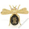 Image 1 : Vintage 14kt Yellow Gold 6.04 ctw Smokey Topaz and Ruby Fly Brooch Pin