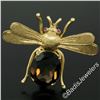 Image 3 : Vintage 14kt Yellow Gold 6.04 ctw Smokey Topaz and Ruby Fly Brooch Pin