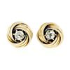 Victorian 14kt Yellow Gold 0.36 ctw Old Mine Cut Diamond Love Knot Stud Earrings