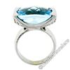 Image 5 : Estate 14kt White Gold Oval Checkerboard Blue Topaz Ring