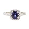 Image 2 : 2.06 ctw Blue Sapphire And Diamond Ring - 14KT White Gold