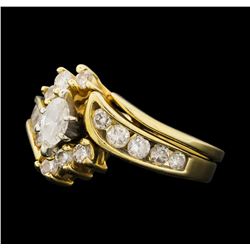 1.14 ctw Diamond Ring & Wedding Band - 14KT Yellow Gold