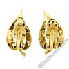 Image 5 : Vintage 14kt Yellow Gold Pearl Florentine Open Leaf Clip On Earrings