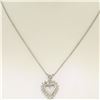 Image 4 : 14k White Gold 0.40 ctw Round Brilliant Diamond Open Heart Pendant 16" Bead Chai