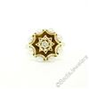 Image 1 : Vintage 14kt Yellow Gold 0.11 ctw Diamond and Pearl Halo Ring w/ Brown Enamel