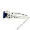 Image 6 : New 18kt White Gold 1.67 ctw Cushion Sapphire Solitaire and Diamond Tulip Ring