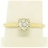 Image 2 : 14k Two Tone Gold 0.40 ctw Illusion Prong Set Round Diamond Solitaire Band Ring