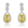 18k Two Tone Gold 4.60 ctw Diamond Earrings, (VS1-VS2/VS2/G-H/G /Fancy Yellow)